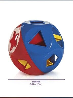 2020 Tupperware Colorful Shape Sorting Surprise Ball - Blue Red Yellow
